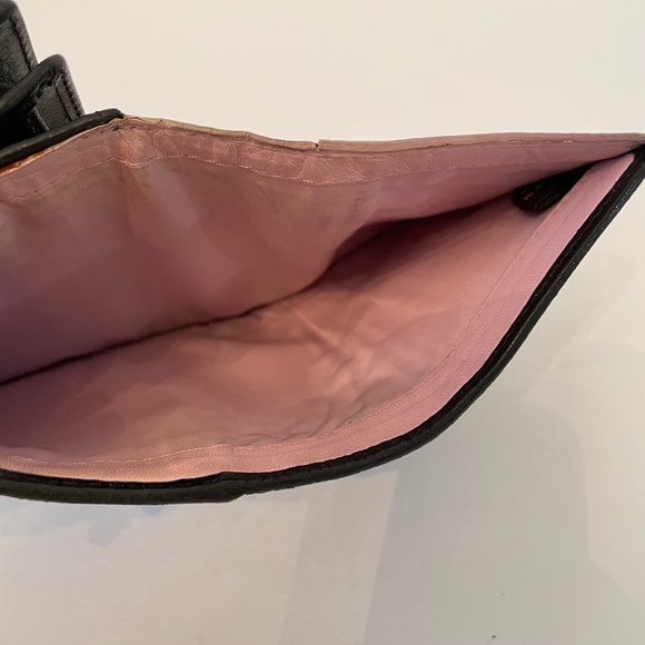 Coach Madison Op Art Signature Canvas Bifold Wallet Black Pink - Picture 16 of 16